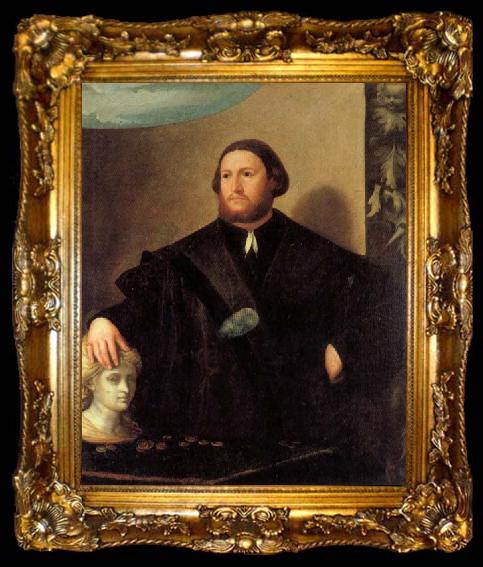 framed  FLORIGERIO, Sebastiano Portrait of Raffaele Grassi, ta009-2